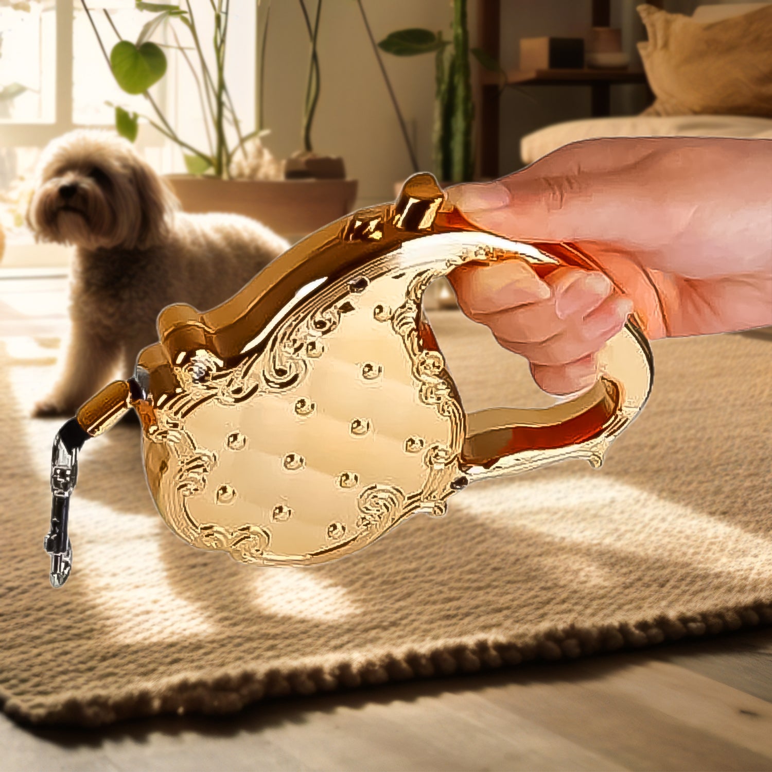 Retractable Telescopic Belt Rope Cat Golden Traction (3m Approx  1 Pc) Retractable Telescopic Belt Rope Cat Golden Traction (3m Approx  1 Pc)